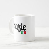 Grazie (Dank je) Italiaanse Vlag Mok (Voorkant links)