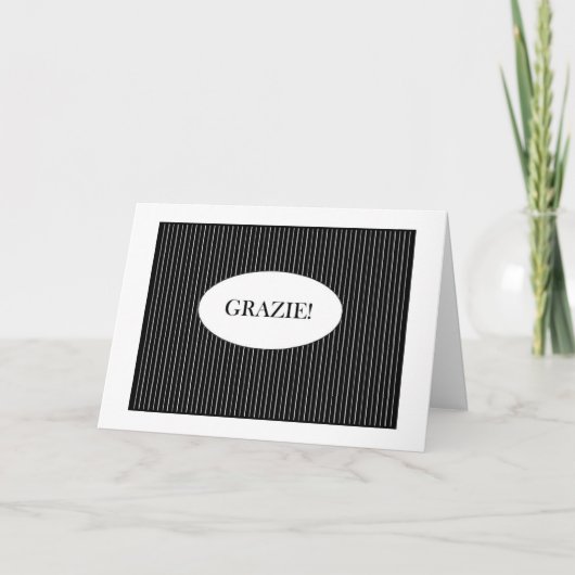 Grazie dankt u in het Italiaans Bedankkaart (Voorkant)