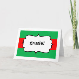 Grazie dankt u in kaart Italiano