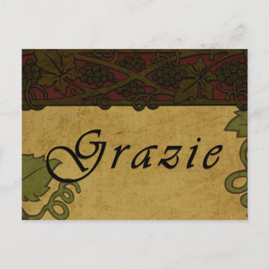 Grazie Druivenstokken - Briefkaart (Voorkant)