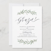 Grazie! Eenvoudig Rustic Greenery Wedding Kaart (Voorkant)