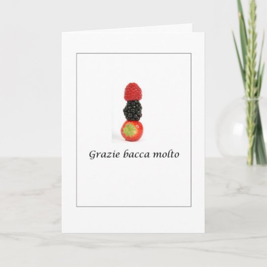 Grazie Hartelijk dank op Italiaanse kaart (Voorkant)