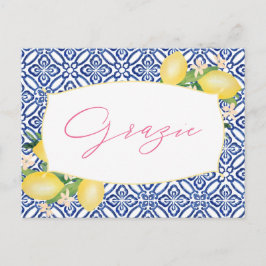 Grazie italiaans citroenen blauw Tegels douche dan Briefkaart