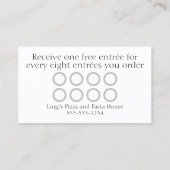 Grazie Italiaans Restaurant Loyaliteit Kaart Visitekaartje (Achterkant)