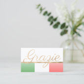 Grazie Italiaans Restaurant Loyaliteit Kaart Visitekaartje (Staand voorkant)