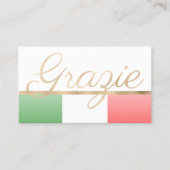 Grazie Italiaans Restaurant Loyaliteit Kaart Visitekaartje (Voorkant)
