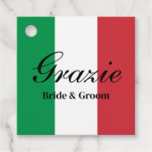 Grazie Italiaanse vlag van Italië bruiloft partij Bedankjes Labels (Voorkant)