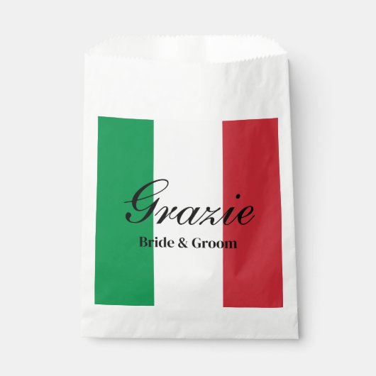Grazie Italiaanse vlag van Italië bruiloft partij Bedankzakje (Voorkant)