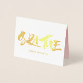 Grazie italian script bedankt goud folie kaarten (Voorkant)