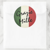 Grazie Mille Italiaans Ronde Label Stickers (Tas)