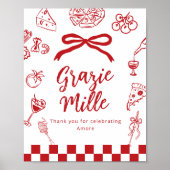 Grazie Mille Thank you for coming Favors Italian Poster (Voorkant)