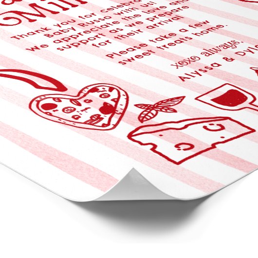 Grazie Mille Whimsical Italian Lemons Baby Shower Poster (Hoek)