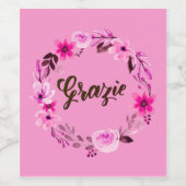 Grazie Rehearsal Reception Wedding Shower Giveaway Wijn Etiket (Enkel label)