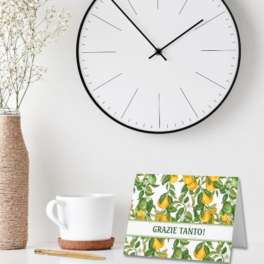 Grazie Tanto Lemons Pattern Bedankkaart