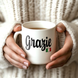 Grazie (Thank You) Italian Flag Mug Koffiemok