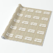 Grazie Typography with Soft Taupe Cream Stripes Cadeaupapier (Uitgerold)