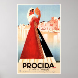 GRAZIELLA PROCIDA NAPOLI Travel Art  Italië Poster