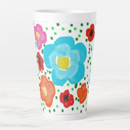 Grazieuze helder abstract bloemmotief keramische l latte mok