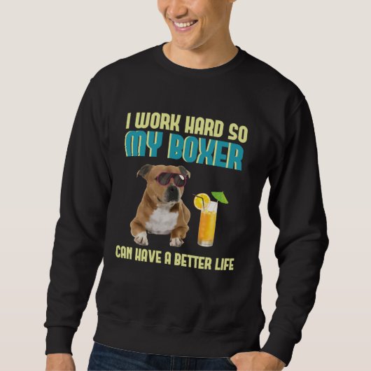 Grazige broodwinner werkt hard voor Boxer-hond M Trui (Voorkant)