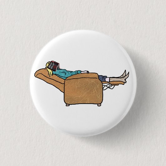 Grazige Grappige Lockdown Boek Lezen Collage Kunst Ronde Button 3,2 Cm (Voorkant)