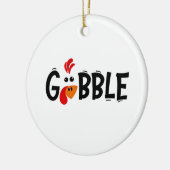 Grazige grappige Thanksgiving kalkoenfeest Keramisch Ornament (Links)