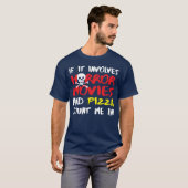 Grazige Horrorfilms Pizza T-shirt (Voorkant volledig)