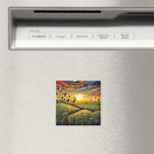 Grazige weiden bij zonsondergang 4 magneet (Insitu (Vaatwasser))