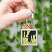 Grazing 2 van paarden sleutelhanger (Hand)