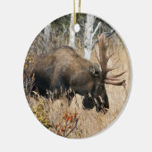 Grazing Bull Moose Keramisch Ornament (Links)