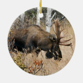 Grazing Bull Moose Keramisch Ornament (Achterkant)