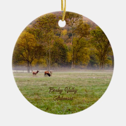 Grazing Elk Couple Circle Ornament (Voorkant)