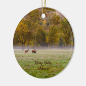Grazing Elk Couple Circle Ornament (Links)