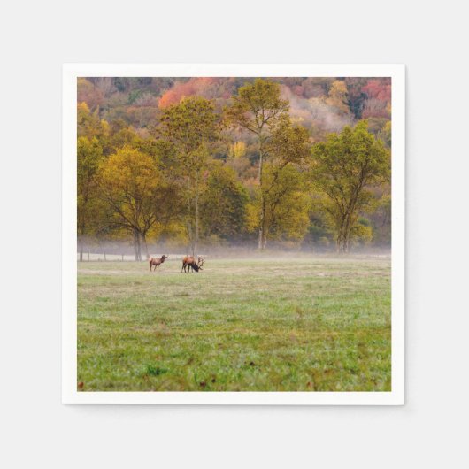 Grazing Elk Koppel Papieren Servet (Voorkant)