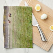 Grazing Elk paar keukenhanddoek (Quarter Fold)