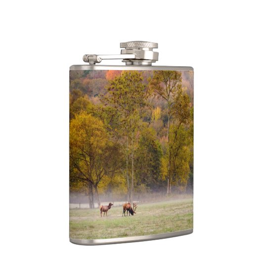 Grazing Elk paar kolf Heupfles (Rechts)