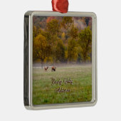 Grazing Elk Paar Premium Vierkant Ornament (Rechts)