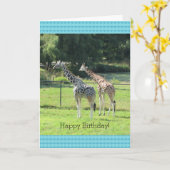 Grazing Giraffes Birthday Greetings Kaart (Gele Bloem)