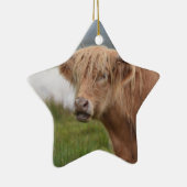 Grazing Hoogland Cow Keramisch Ornament (Rechts)