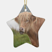 Grazing Hoogland Cow Keramisch Ornament (Links)