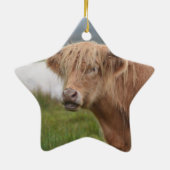 Grazing Hoogland Cow Keramisch Ornament (Achterkant)