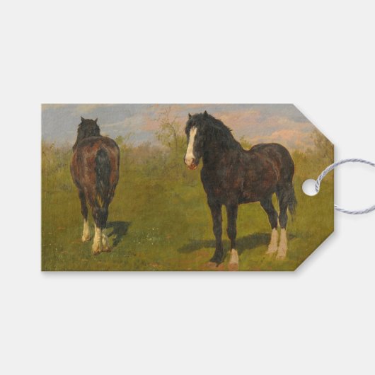 Grazing Horses (door Rosa Bonheur) Cadeaulabel (Voorkant (Horizontaal))