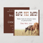 Grazing Horses - Trouwkaart Kaart (Voorkant / Achterkant)