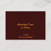 Grazing Koe ATC Visitekaartje (Achterkant)