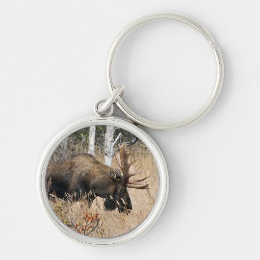 Grazing Moose Sleutelhanger (Voorkant)
