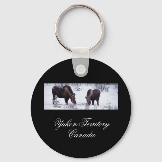 Grazing Moose; Yukon Territory, Canada Sleutelhanger (Voorkant)