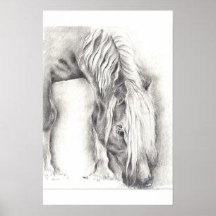 Grazing Pony Poster