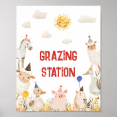 Grazing Station Boerderij Birthday Sign Poster (Voorkant)