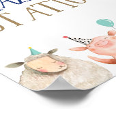 Grazing Station Farm Animals Barnyard Boy Birthday Poster (Hoek)