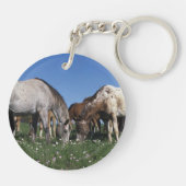 Grazing van Appaloosa-paarden Sleutelhanger (Achterkant)