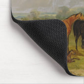 Grazing van paarden: Mares and Foals in a Field (o Muismat (Hoek)